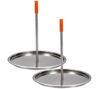 KONTONTY 2 Pièces Support pour Rôtissoire à Poulet en Acier Inoxydable Argenté, Plateau de Cuisson Pratique et Résistant, pour Barbecue en Extérieur et Camping