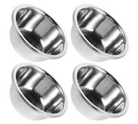 KONTONTY 4 Pièces Bol Mélangeur Profond en Acier Inoxydable, Grosse Bassine | Empilable, Bord Arrondi et Paroi Intérieure Polie, Usage la Cuisine, Argenté Brossé