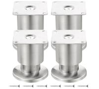 KONTONTY 4 Pièces Pieds de Canapé Réglables en Acier Inoxydable, Hauteur Ajustable de 8 à 9,5cm, Robustes et Faciles à Utiliser pour Meubles et Canapés