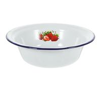KONTONTY Bassine en Émail Vintage 16cm, Épaisse, Antidérapante Cuisine | Fond Creusé Stable, Usage Polyvalent, pour Œufs et Fruits et Légumes, Blanc, Intérieur Domestique