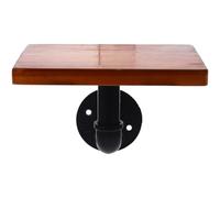 KONTONTY Bois et Fer Forgé Étagère Murale Noire, Décoration Vintage | Style Rétro Industriel, Support Mural Décoratif, pour Rangement Léger et Ambiance Intérieure Soignée