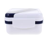 KONTONTY Boîte Bento Portable Carrée pour Salade, Lunch Box Micro-ondes | PP et Silicone, Couvercle, Compacte et Légère, Usage Bureau et École, Prise en Main Confortable