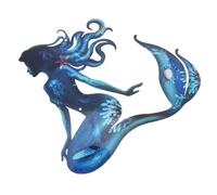 KONTONTY Décoration Murale pour Intérieur et Extérieur en Fer Bleu Sirène Design Élégant Installation Facile pour Jardin, Patio ou Salle de Bain