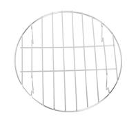 KONTONTY Grille de cuisson ronde en acier inoxydable - 25 cm - Filet à viande portable pour poisson, légumes, hamburgers, steaks, crevettes et pizza - Répartition uniforme de la chaleur - Passe au