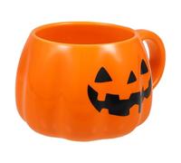 KONTONTY Mug Citrouille en Céramique 400ml Noir Ambiance Halloween | Café, Thé ou Lait, Forme Festive Polie, Usage Bureau et Bar, Entretien Facile