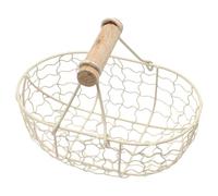 KONTONTY Panier à Oeufs en Fer Beige pour Organiser Fruits et Articles Personnels, Panier de Rangement Décoratif Cuisine et Chambre