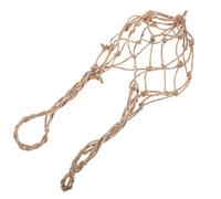 KONTONTY Paquet Filet Tressé pour Légumes et Fruits, Poignée Longue, 2,5 Kg | Chanvre Tressé Khaki, Maille Ouverte Rustique, Rangement Suspendu la Cuisine, Remplacement du Paquet Plastique