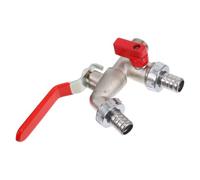 KONTONTY Robinet Extérieur Double avec Vanne 1/2 Pouce en Alliage de Zinc, Double Sortie Ergonomique Haute Débit pour Arrosage Jardin et Machine à Laver