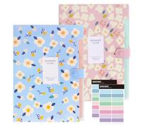 KONVINIT 2 Pack Trieur 6 Compartiments A4 Trieur Document Pochette Trieurs Extensible Pochettes pour Documents Avec 8 compartiments en Polypropylène (PP) Document Organiseur Pastel pour Rose&Bleu