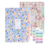 KONVINIT 2 Pack Trieur 8 Compartiments A4 Trieur Document Pochette Trieurs Extensible Pochettes pour Documents Avec 8 compartiments en Polypropylène (PP) Document Organiseur Pastel pour Rose&Bleu