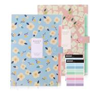 KONVINIT 2 Pack Trieur à Soufflet A4 avec Couvercle Extensible Pochettes pour Documents Avec 6 compartiments en Polypropylène (PP) Document Organiseur Pastel pour Bureau Maison Ecole Bleu&Rose