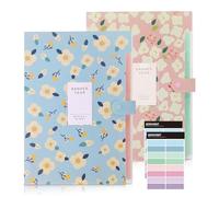 KONVINIT 2 Pack Trieur à Soufflet A4 avec Couvercle Extensible Pochettes pour Documents Avec 8 compartiments en Polypropylène (PP) Document Organiseur Pastel pour Bureau Maison Ecole Rose&Bleu