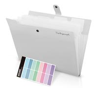 KONVINIT Trieur A4,Extensible Accordéon Document,Adorables dossiers, organiseur de dossiers extensibles,5 pochettes avec étiquettes en plastique avec intercalaires pour documents
