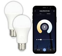 Konyks - Ampoule connectée Antalya White E27 - LED WiFI + BT, 780 Lumens, 9 W, Blanc réglable, compatible avec Alexa ou Google Home, Automatisations faciles - Pack de 2