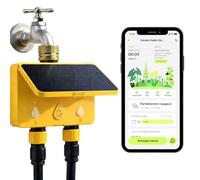 KONYKS HYDRO SOLAR - station d'arrosage intelligente Wi-Fi, longue portée, Autonomie permanente avec panneau solaire , Étanchéité IP65, Contrôle à distance, Google Home & Alexa, Scénarios domotique