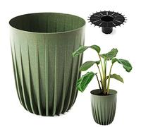 Konzept 11 - Pot de Fleurs Haut de 30 cm de diamètre, Grand Pot pour extérieur, Balcon, Cache-Pot avec Insert, Vert, Pot de Palmier