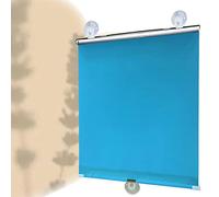KOOEIN Store de Fenêtre occultant a Ventouse, Store Enrouleur Pare-Soleil, Rideau rétractables temporaires, Tissu à Thermo, 85% d'occultation, avec Revêtement coloré,Blue-75x125cm/30x49in