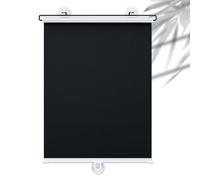 KOOEIN Store Enrouleur à Ventouse,Store Enrouleur Occultant Isolé Thermique,Store Réglables 30cm 40cm 45cm 50cm 60cm 80cm De Large,Rideau Portable D'obscurcissement,Black-30x125cm/12x49in