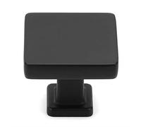 KOOFIZO Lot de 10 boutons de placard carrés sur le dessus et la base - Poignée noire (30 mm) pour porte de placard de cuisine, commode de chambre à coucher, armoire de salle de bain