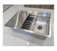KOOGIMDDR 85x50 Évier SUS304 En Acier Inoxydable De Cuisine Multifonction Fait À La Main, Grand Évier De Cuisine À Cuva Unique, Installation Encastrée Ou Sur Plan Avec Cuva Amovible
