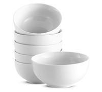 KooK Lot de 6 bols à soupe en céramique, passent au micro-ondes, au lave-vaisselle et au congélateur, plats en porcelaine pour soupe, pâtes, salade, flocons d'avoine, intérieur profond, 710 ml, blanc