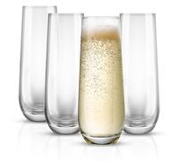 KooK Lot de 8 flûtes à champagne, mimosa, flûtes à champagne sans pied, 270 ml, rose, prosecco, pour mariage et fête (lot de 4)