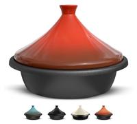 Kook Tajine marocain en fonte émaillée avec couvercle fermé en forme de cône en céramique, 3,3 l (céramique)