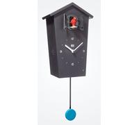 KOOKOO Birdhouse Horloge Murale avec 12 Voix d'oiseaux ou Coucou avec Pendule Noir