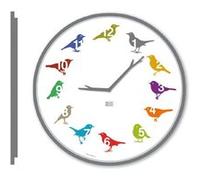 KOOKOO UltraFlat Multicolore, Horloge des Oiseaux avec 12 Oiseaux indigènes et enregistrements de la Nature, Cadran frappant, Horloge avec senseur de lumière
