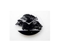 KOOKOO Tree RC Horloge à Quartz Radio-pilotée Moderne en Verre avec 12 Voix d'oiseaux domestiques ou Le Coucou
