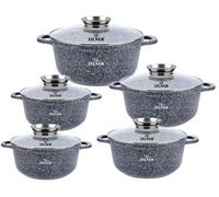 Kooksets - Ensembles de casseroles - Casseroles - Poêles - Casseroles avec couvercle - Adaptées aux plaques à induction - Revêtement antiadhésif