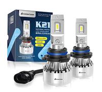 KOOMTOOM 9012 HIR2 LED Ampoules de Phare, 12000LM 64W 400% Super Lumineux Phares LED Hi/Lo Faisceau Lampe Frontale Halogène Remplacement Blanc Chaud IP65 Évalué 5000K - 1 an de Garantie