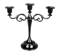 Koomuao Bougeoir Chandelier en Métal à 3 Bras 26cm Haut, Bougeoirs Vintage pour Centres de Table de Mariage, Chandeliers Noir pour Dîner aux Chandelles Fête Noël Cheminée Décoration