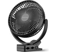 Koonie 10000 MAH Clip -ventilateur, 20 cm portable USB -ventilateur batterie annexe, 4 vitesses et 360 ° -rotation, table murale calme à la maison, bureau, Kin