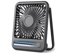 Koonie Ventilateur de table silencieux - 2000 mAh - Rechargeable USB - Jusqu'à 4 à 16 heures - 3 vitesses - 30 dB - Réglable à 180° - Pour bureau, bibliothèque