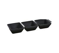 Koopman Set de service pour snacks - 3 bols avec plateau en bois