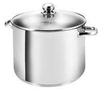 KOPF Faitout induction Gigant, Ø28 cm, 12,5 litres, argent, acier inox | Faitout avec couvercle en verre | Couvercle en verre avec évent vapeur | Tous feux | Marmite four et lave-vaisselle