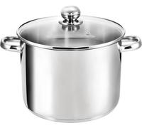 KOPF Faitout induction Grandis, Ø24 cm, 9 litres, argent, acier inox | Faitout avec couvercle en verre | Marmite avec bord verseur pratique | Tous feux | Compatible four et lave-vaisselle
