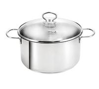 KOPF Faitout induction Merkur, Ø24 cm, 4 litres, argent, acier inox | Faitout avec couvercle | Tous feux | Graduation intérieure | Marmite compatible four et lave-vaisselle