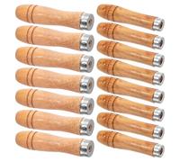 Kopinma Lot de 20 poignées de couteau en bois avec manchons métalliques stables, poignées ergonomiques de sécurité, 10 pièces pour limes de 6 à 8 + 10 pour limes de 10 à 12