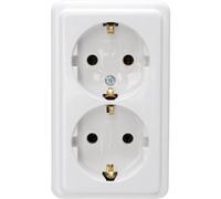 Kopp Prise de courant Arktis 102502002 – 2x avec contact de protection – Blanc