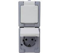 Kopp 130348009 Double Prise Type F avec Protection Terre à Monter en saillie pour pièce Humide Format Standard