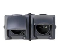 Kopp 137115006 Nautic MSK Prise 2 Prises Horizontale, Anthracite