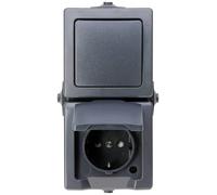 Kopp 138515009 Gamme d'interrupteurs pour pièce humide Nautic anthracite 1 pc(s)