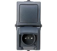 Kopp Interrupteur Nautic 138515009 – Marche/arrêt en saillie pour pièce humide Anthracite 1 pc