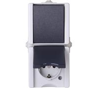 Kopp 139356003 1 pièce Gamme d'interrupteurs pour pièce humide complet Interrupteur et prise proAQA gris 1 pc(s)