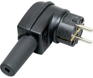Kopp 178216054 Fiche coudée à contact de protection PA, caoutchouc 230 V noir IP44