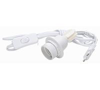 Kopp 210001042 Câble européen 2 m 2 x 0,75 mm² avec interrupteur intermédiaire et douille E27 isolant Blanc