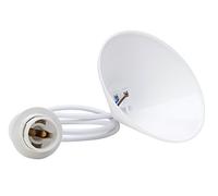 Kopp 217001049 Suspension pour abat-jour, baldaquin de plafond avec réducteur de traction et câble d'env. 55 cm H03VV-F2 x 0,75 mm², douille ISO E14 avec anneau porte-parasol, blanc