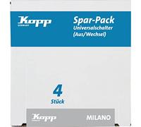 Kopp 616613054 Milano Lot de 4 interrupteurs universels